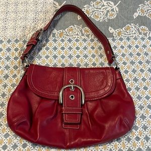Small Red Leather Coach Purse